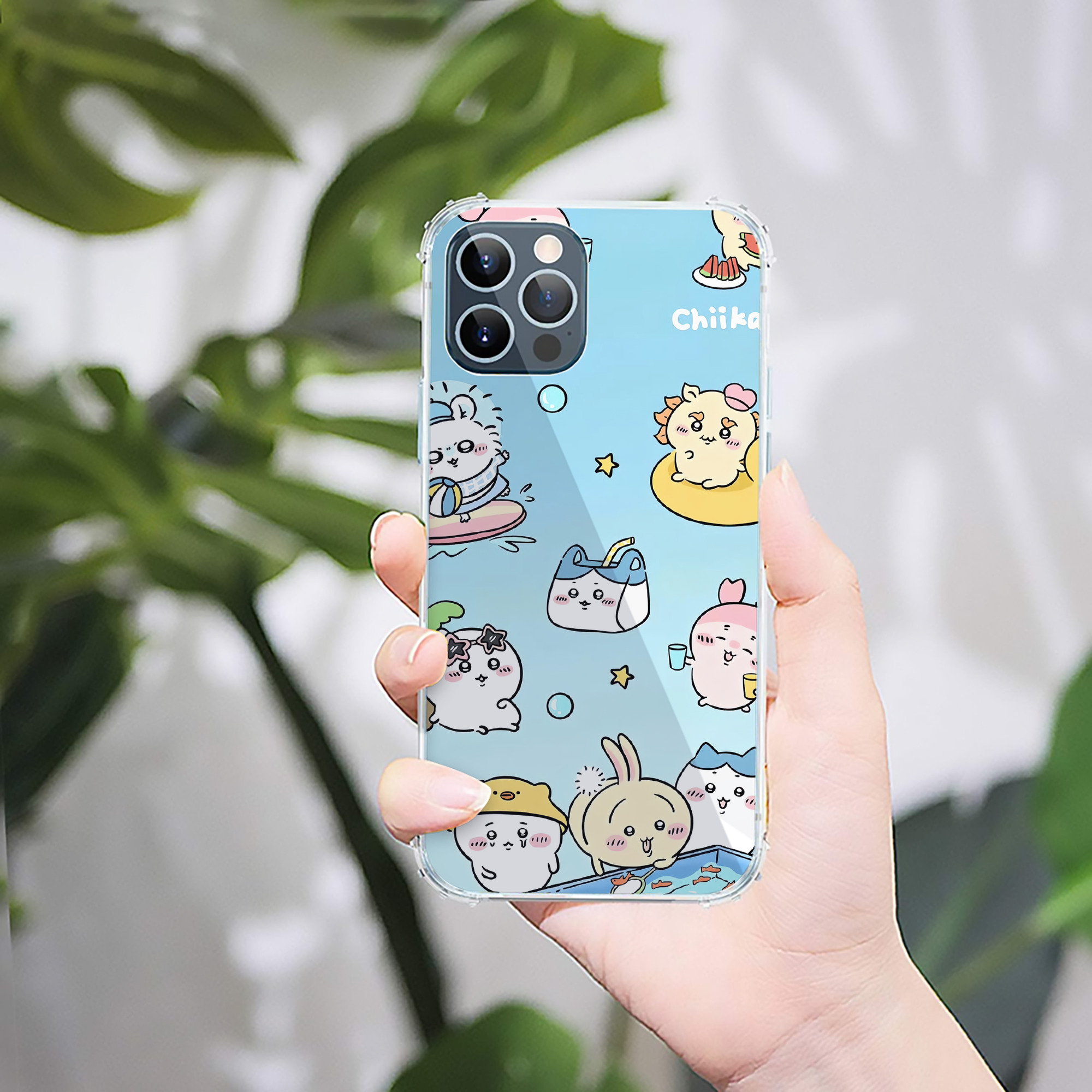（画像用） ちいかわ Chii-kawa 【iPhone 12シリーズ対応】透明スマホケース（クリアソフトケース）